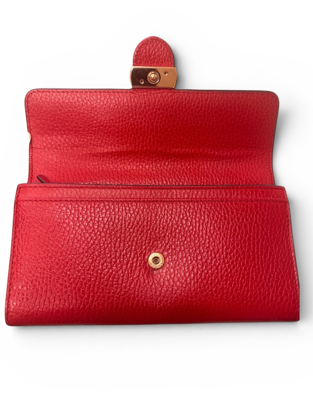 Gucci Red Pebbled Leather Wallet with Gold GG Hardware - Picture 5 of 12